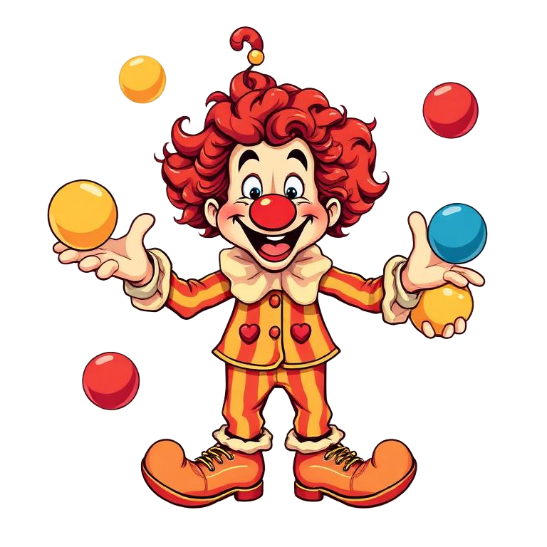 Juggling clown mascot