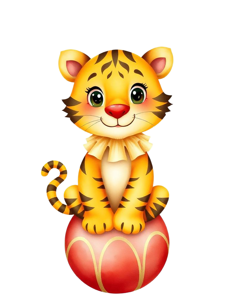 Cute circus tiger
