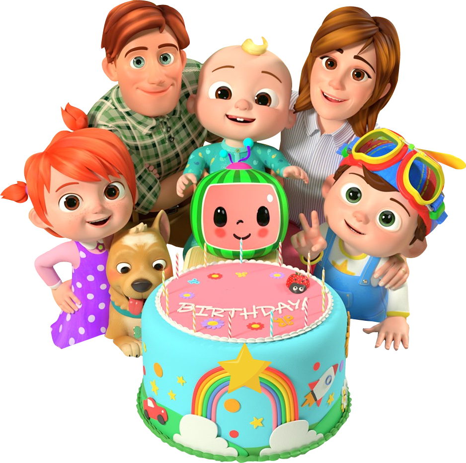 Cocomelon family with cake