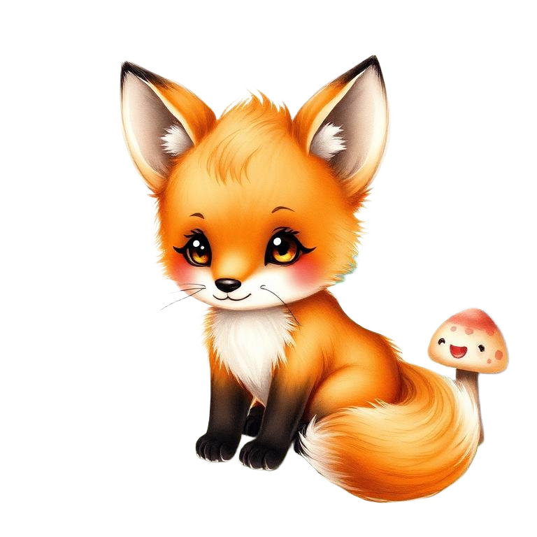 Magical fox cub mascot