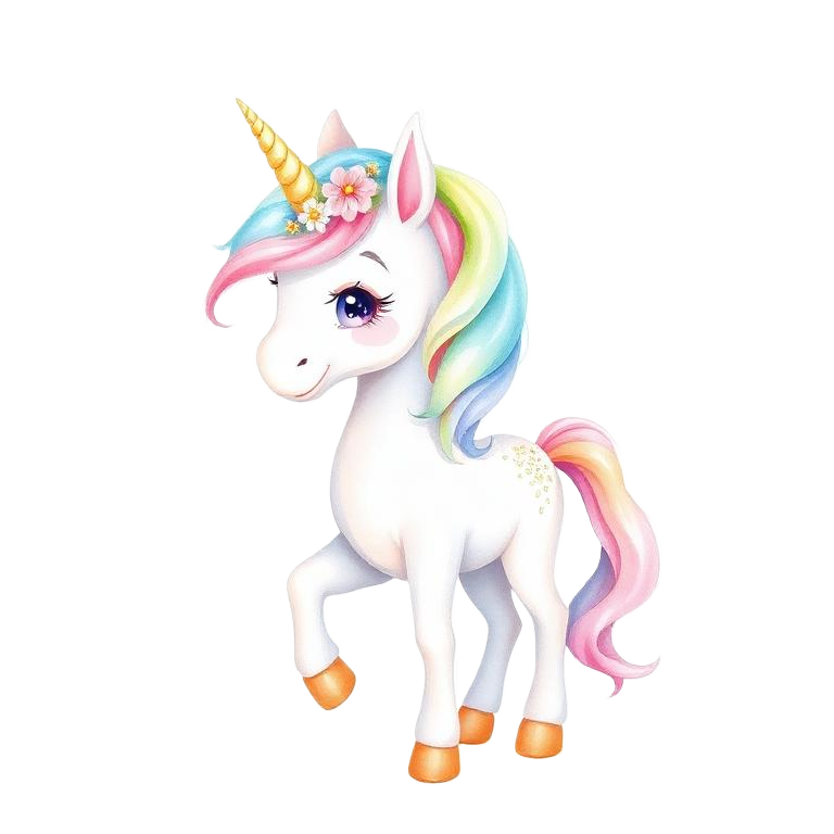 Rainbow unicorn mascot