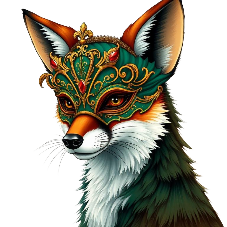 Masked fox mascot