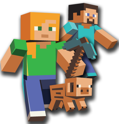 Minecraft characters ready to party